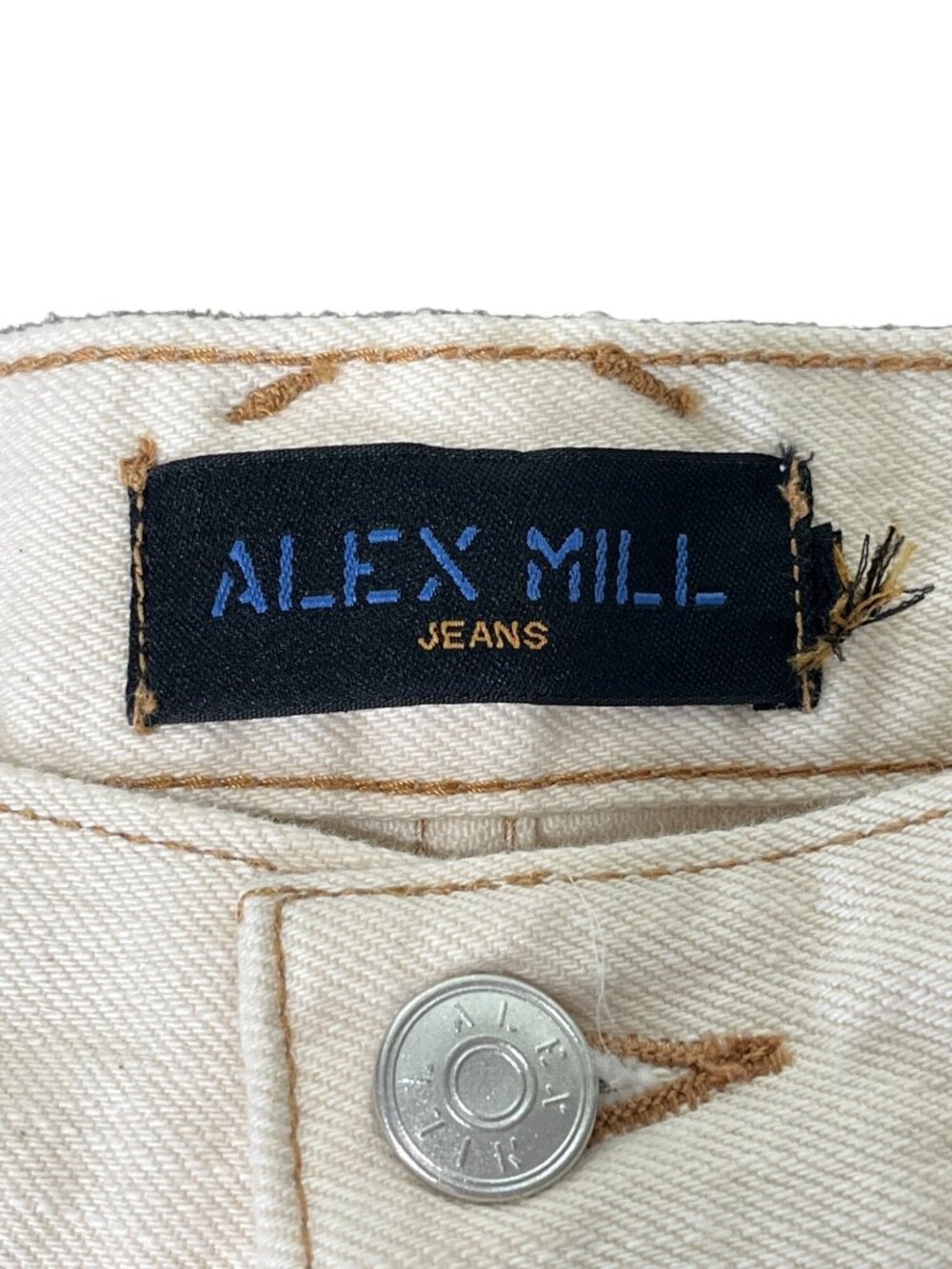 Alex Mill Womens Size 29x30 Bev Jeans Relaxed Straight Button-Fly Ecru Cream USA - Picture 3 of 11